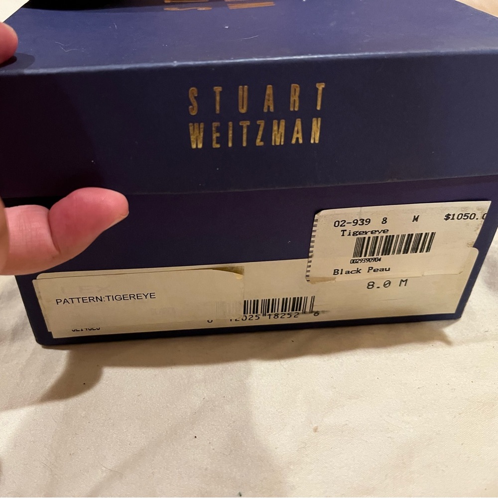 Stuart Weitzman Tigereye Black Peau Heels View 2